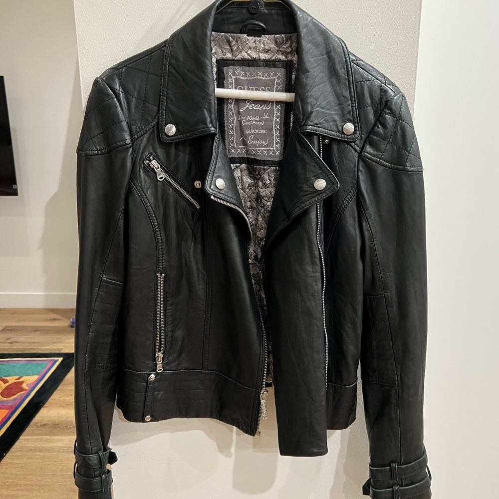 Guess Black Leather jacket